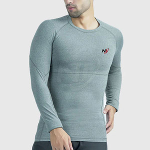 Venta caliente Camisetas de compresión para hombres con mangas largas Diseño ligero de secado rápido Patrón sólido Precio razonable - Product Image 1