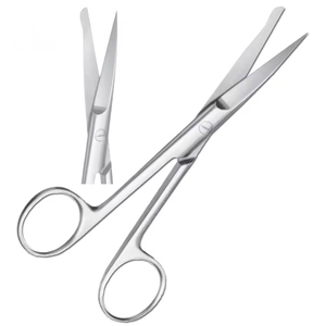 Tijeras de operación de incisión manual de acero inoxidable con puntas de seguridad rectas de punta de sonda afilada - Product Image 2