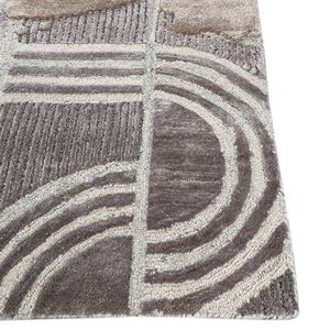 Shahkar Luxury Wool Rugs New Arrival Hand Tufted <b>Large</b> Abstract Design High-Low Cut/Loop Modern for Dining Office Door Cut Pile - Product Image 4