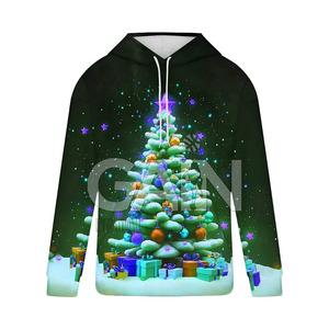 Sudaderas de Navidad de alta calidad hechas en fábrica logotipo personalizado sudaderas con capucha de Navidad al por mayor para hombres en venta - Product Image 5