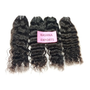 Extensiones de cabello humano de onda profunda de doble trama para mujer negra paquete indio crudo sin procesar Natural 100% alineado con cutícula - Product Image 5