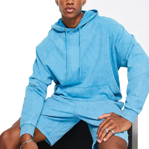 Otoño último diseño informal de calidad de lujo personalizado hombres XS Sudadera con capucha sólida lavado ácido tela de peso pesado teñido liso - Product Image 3