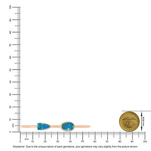 Pulsera Ajustable de Oro Rosa de 18K de Primera Calidad con Acabado de Alta Gama, Diseño Moderno con Ópalo Peruano Ovalado en Forma de Bala, Regalo Unisex de Lujo - Product Image 3