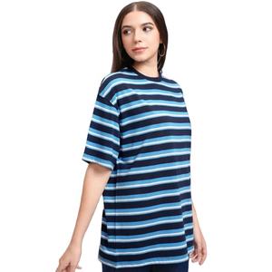 Wholesale Casual <b>Womens</b> T-<b>Shirt</b> Polyester Cotton Oversized Striped Tee <b>Shirt</b> <b>For</b> Ladies Breathable Streetwear <b>for</b> Summer Outfits - Product Image 1