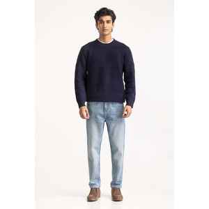 เสื้อสเวตเตอร์คอกลมผู้ชาย ผ้าฝ้าย 100% พิมพ์ลายโลโก้ ตกแต่งด้วยลายพิมพ์ เสื้อฮู้ดถักสำหรับฤดูหนาว ระบายอากาศได้ดี แขนสั้น - Product Image 4