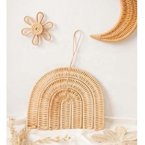 Décoration murale en rotin naturel tissé à la main, arc-en-ciel, décoration de chambre d'enfant, décoration de la maison, provenant du fabricant - Product Image 6