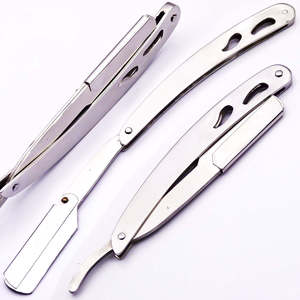 Navaja de Afeitar de Acero Inoxidable de Una Sola Hoja para Uso Personal o Profesional, Navaja de Afeitar Recta con Hoja Reemplazable, OEM MOQ 10 Piezas - Product Image 1