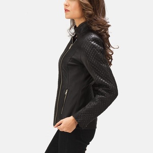 Chaqueta de cuero genuino de piel nueva acolchada para mujer elegante, cómoda, elegante, duradera para cada ocasión, chaquetas de cuero para mujer - Product Image 3