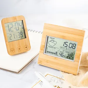 Stazione Meteo Personalizzata in Bambù con Orologio da Scrivania e da Tavolo, Gadget Personalizzabili - Product Image 3