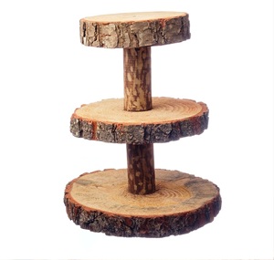 Soporte para Tartas Moderno de 2 Niveles con Tapa de Madera Natural, Desmontable, Profesional, Romántico, Hecho a Mano, Nuevo Centro de Mesa para Bodas - Product Image 6