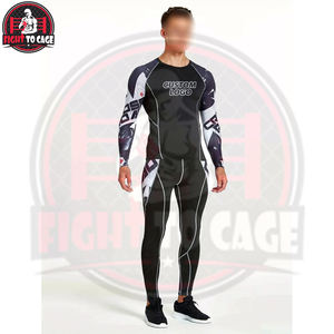Conjunto de 2 piezas de licra/nylon estampado para hombre, lavable a máquina, de alta elasticidad, para gimnasio y fitness, de secado rápido, nueva tendencia, precio mayorista - Product Image 3