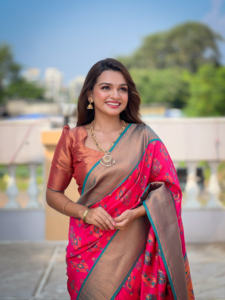 ส่าหรีผ้าไหมที่สวยงามกับการออกแบบการิทอ zari - Product Image 3