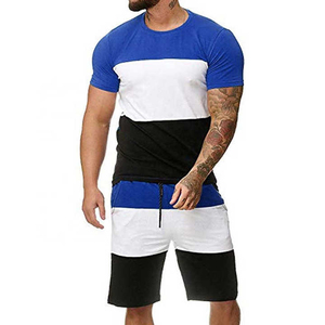 Ensemble de short pour hommes survêtement de jogging d'entraînement avec sweat-shirt respirant à col rond en coton éponge français personnalisé par OEM - Product Image 3