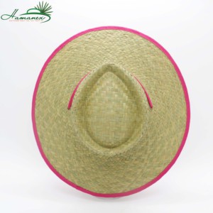 Sombreros de verano-Sombrero de ala ancha con ribete de tela rosa, forro de tela y hilo Rosa bajo el ala de Vietnam - Product Image 6
