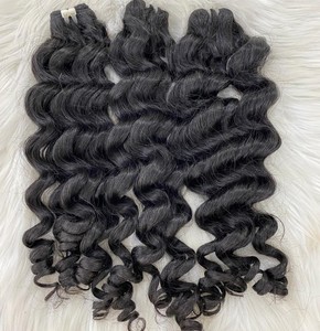 Venta caliente Precio de fábrica 100% Raw Vietnam Virgen Doble dibujado Natural Ondulado Curl Grado superior Paquetes de cabello tejido Todos los colores Comprar ahora - Product Image 3