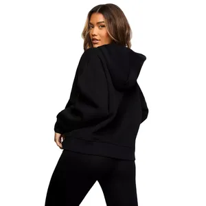 De alta calidad de las mujeres de lana de algodón con capucha Casual 2022 nuevo diseño personalizado al por mayor tamaño de Color estilo ODM - Product Image 4