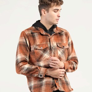 <b>Men's</b> Insulated Winter Shirt <b>Jacket</b> | Fleece-Lined <b>Flannel</b> Shirt <b>Jacket</b> with Hood for Extra Warmth and Style - Product Image 5