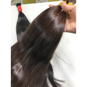 ผมเวียดนามแท้แบบเป็นมัด สีน้ำตาล 100% ผมต่อธรรมชาติ สีตามสั่ง พร้อมเชือกปิดผม 40 80 ซม. คุณภาพเยี่ยม - Product Image 2