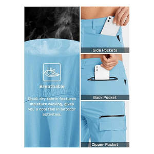 Personnalisé élégant lin/coton solide multicolore longueur au genou 6 poches imperméable séchage rapide Cargo randonnée Shorts hommes été rue - Product Image 5