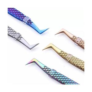 Pinzas de Acero Inoxidable Duraderas para Extensión de Pestañas, Herramienta de Belleza de Precisión, Puntas Finas, Aplicación Suave y Precisa de Pestañas, Personalizable - Product Image 4