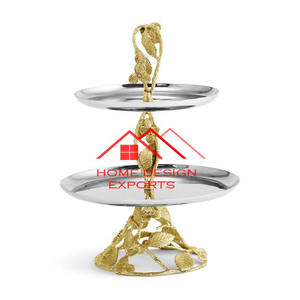 Vente chaude Fête D'anniversaire Événements Nouvel An Fête De Table Décor Gâteau Stand Bleu Fini Top Métal Gâteau Stand - Product Image 2