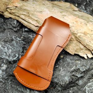Funda plegable de cuero personalizable para cuchillos, hecha a mano, resistente, bucle de cinturón, soporte OEM, fabricante de funda de cuchillo grabado - Product Image 4