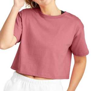 Summer New High Quality 150G Spandex Cotton Ribbed <b>Crop</b> Tee <b>Tops</b> for Women Custom Logo Short Sleeve T Shirts 2025 - Product Image 1