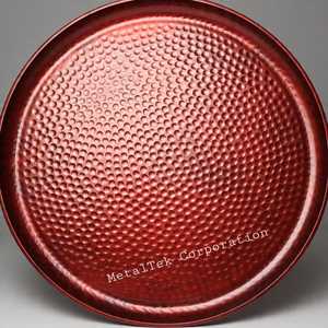 Bandeja de servicio negra de gran tamaño moderna hecha a mano, bandejas de barra antideslizantes de diseño texturizado decorativo de Metal martillado multiusos duradero - Product Image 5