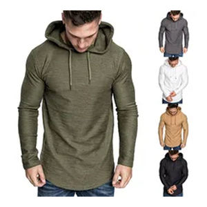 Chándal deportivo informal con capucha para hombre, sudadera de manga larga de color sólido para temporada de otoño - Product Image 5