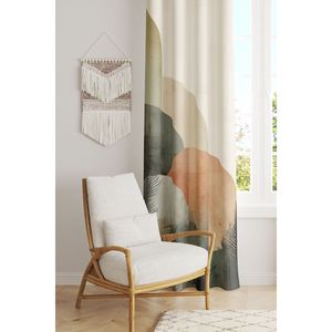 Tenda di sfondo con bordo stampato Poster digitale con motivo albero astratto
