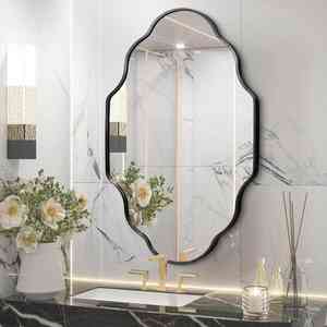 Best-Selling Modern Metal Frame <b>Wall</b> Bathroom Mirror Scallop-Design Glass for Home Decor for Living Room Bedroom Dining Weddings - Product Image 1