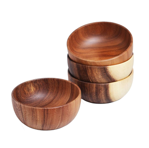<b>Wooden</b> <b>Ice</b> <b>Cream</b> Bowl Simple Style Acacia Wood Factory Eco-Friendly Natural Wood Dessert Bowl Best Price - Product Image 1