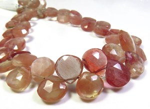 Wholesale Lot of Natural Andesine <b>Labradorite</b> Beads 8-8.5mm 8-Strand Red Faceted Cut Heart Gems Loose Gemstones" - Product Image 2