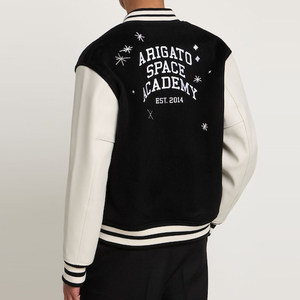 New Arriving and Design Black Streetwear <b>Jackets</b> Fleece <b>Varsity</b> <b>Bomber</b> Letter <b>Jacket</b> for <b>Men</b> - Product Image 3