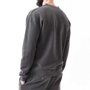 Conjunto Deportivo de Felpa de Algodón Ecológico para Hombre, Color Sólido, Sudadera con Cuello Redondo, Pantalones Jogger con Cordón, Ropa Casual de Invierno - Product Image 5