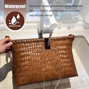 Handwoven Clothes Basket Laundry Hampers Large Wicker Storage Baskets for <b>Shelves</b> - Product Image 3