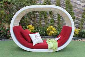 Unique Tubular Synthetic <b>Rattan</b> <b>Sun</b> <b>Lounger</b> RABD-111 for Outdoor Poolside and Garden Relaxation - Product Image 4