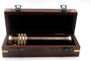 กล้องคาเลโดสโคปสำหรับเป็นของขวัญคริสต์มาสพร้อมกล่องกล้องโทรทรรศน์ทองเหลืองทะเลพร้อมกล่องไม้ - Product Image 5