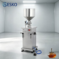Équipement de remplissage vertical semi-automatique ESKO pour liquides, crèmes, sauces, miel, produits cosmétiques, emballage en bouteille et en conserve