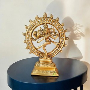 Handmade Brass Nataraja Idol Depicting Lord Shiva Performing Tandava Dance Ideal for Temple Office and Home Interiors - Product Image 3