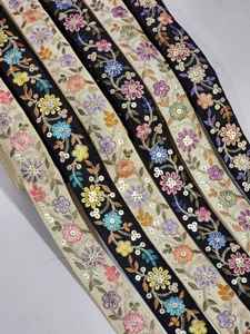 Hot Sale Colorful Embroidery Lace Trimmings Handmade Dress Placed Wedding Fabric - Product Image 4