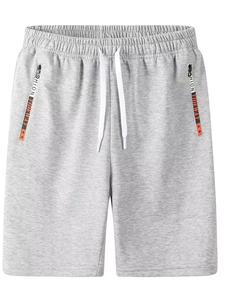 Shorts Deportivos Casuales para Hombre, Hechos de Tela de Punto 100% Poliéster, con Cintura Ajustable con Cordón y Bolsillos con Cremallera - Product Image 2