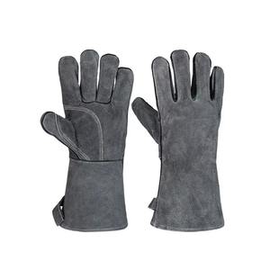 ถุงมือเชื่อม16นิ้วถุงมือหนังวัวแบบแยกเมล็ดข้าวถุงมือป้องกันความร้อน - Product Image 5