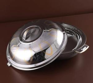 Casserole en acier inoxydable de haute qualité, argentée et dorée, moderne, écologique, pour servir et réchauffer les aliments, pour la maison et l'hôtel - Product Image 2