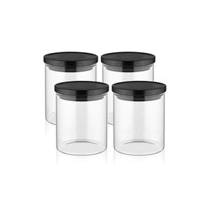Il vaso di vetro borosilicato Mia CAM0163 Set di 4 680 Cc nero