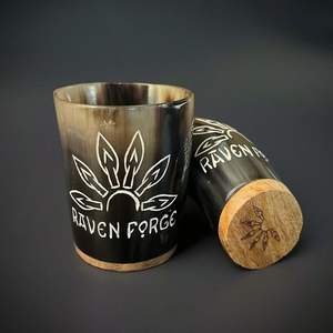 TAQI artisanat fait à la main écologique court corne verre tasse Viking inspiré artisanat naturel pour les fêtes - Product Image 2