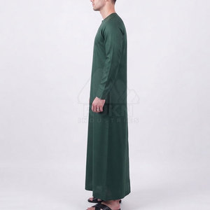 Qamis arabe moderne pour homme, vêtement traditionnel, longueur cheville, léger, respirant, en coton, pour la prière quotidienne, coupe décontractée - Product Image 4