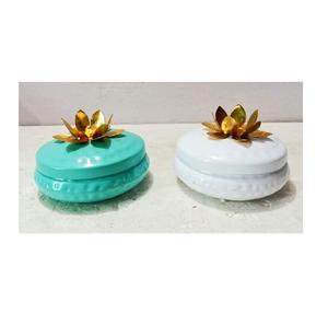 Tarro Redondo Blanco Hecho a Mano con Tapa Metálica, Apto para Calentar, Estilo Americano, para Almacenamiento de Especias y Frutos Secos en la Cocina - Product Image 3