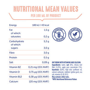 Boissons végétales OraSi Avoine + Fibres 1 litre 12 unités - Product Image 5