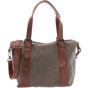 Bolso bandolera de lona de algodón geométrico de estilo Vintage para mujer, correa de hombro extraíble ajustable, cierre de cremallera de Color gris - Product Image 1